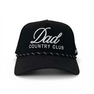 Black Performance Hat With Rope - Dad Country Club