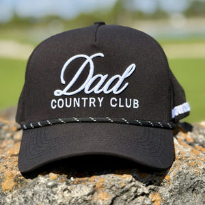 Black Performance Hat With Rope - Dad Country Club
