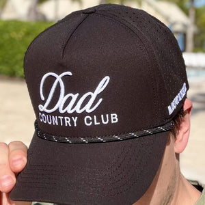 Black Performance Hat With Rope - Dad Country Club