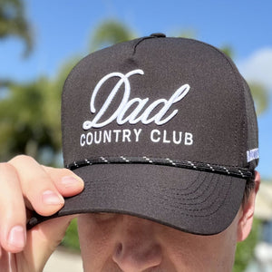 Black Performance Hat With Rope - Dad Country Club